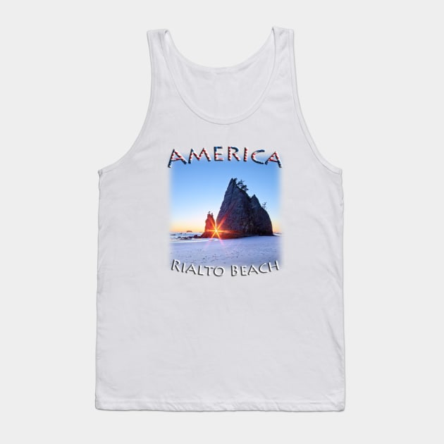 America - Washington - Rialto Beach sunset Tank Top by TouristMerch